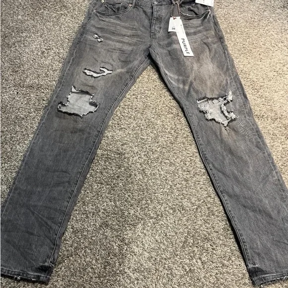 Brand new purple brand Grey distressed jeans size 38